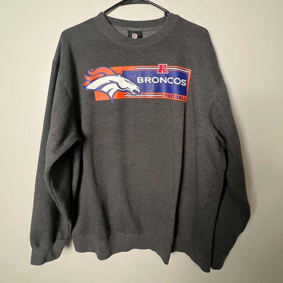 Denver Broncos Sweatshirt Men's XL Gray NFL Team Apparel Football Crewneck - Picture 2 of 8